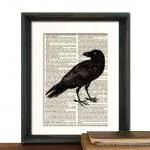Crow Raven Art Print - Mothers Day Fathers Day..